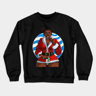 Black Santa Claus Gangster Christmas Crewneck Sweatshirt